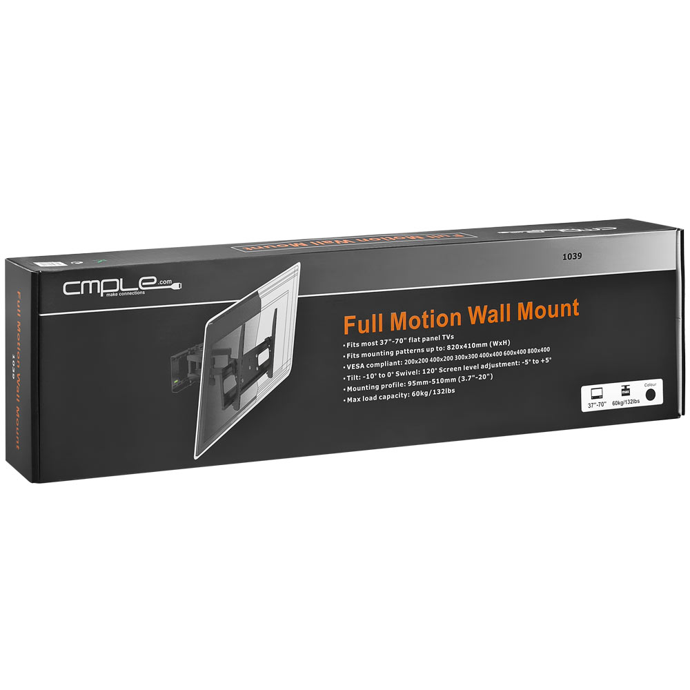 Heavy duty full motion wall mount 37-70-lcdled-tvs