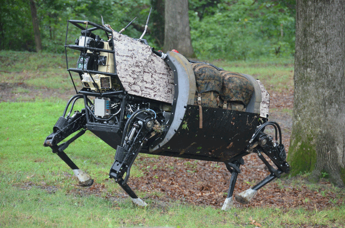 "Bigdog" robot in combat simulation