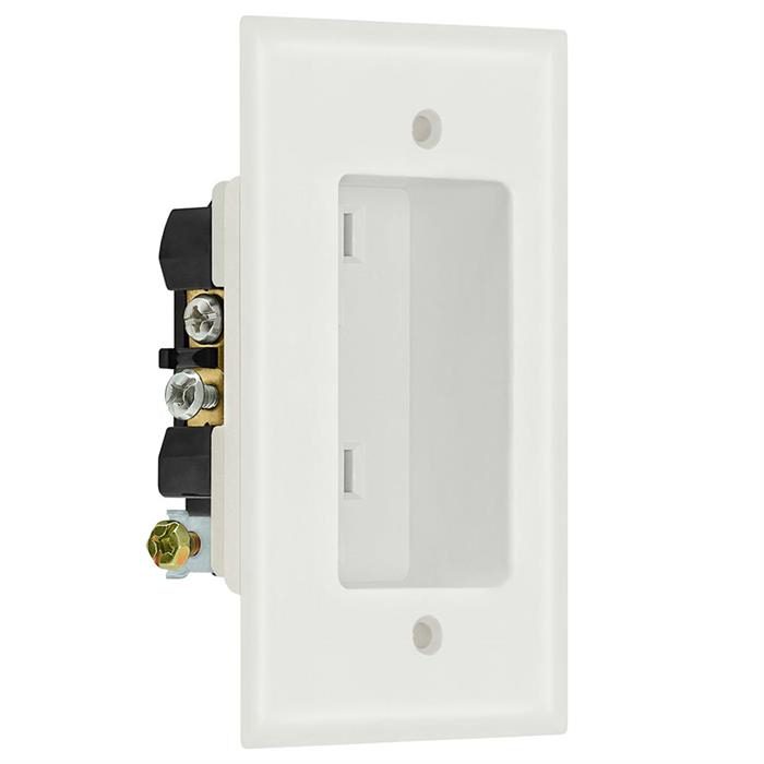 1 Gang Recessed Dual Power Outlet - UL Listed