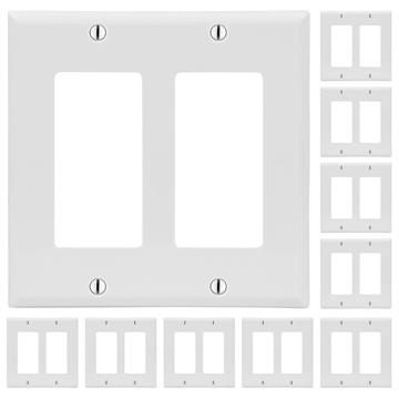 10 PCS 2-Gang Blank Decora-Size Wall Plate	