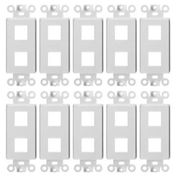 10 PCS Two Keystone Ports Wall Plate	