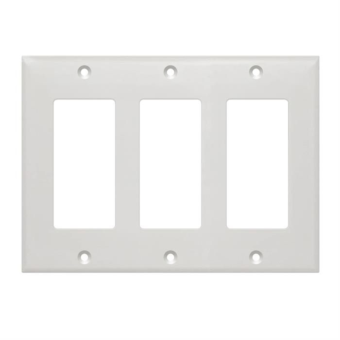 Triple Gang Standard-Size Empty Wall Plate	