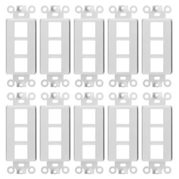 10 PCS Three Keystone Ports Wall Plate	