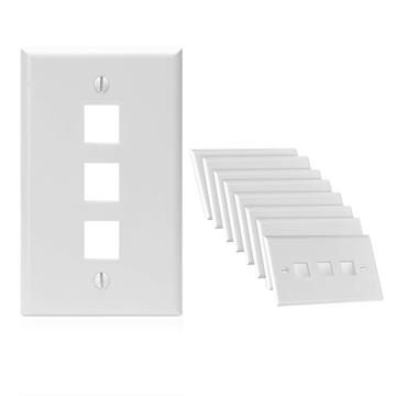 10PCS Three Port Keystone Wall Plate	