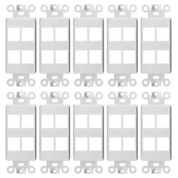 10 PCS Four Keystone Ports Wall Plate	