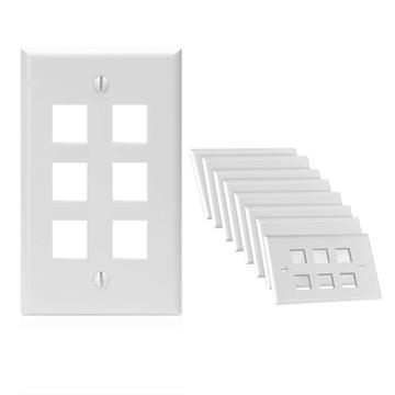10PCS Six Ports Keystone Wall Plate	