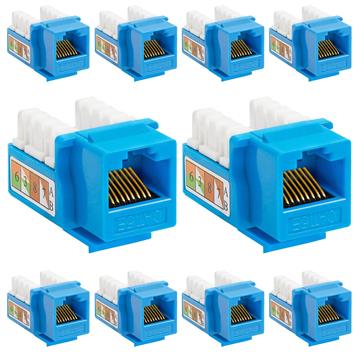 10 PCS Blue Cat-5e Keystone Jacks