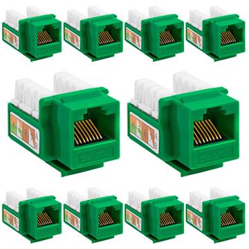 10 PCS Green Cat-5e Keystone Jacks