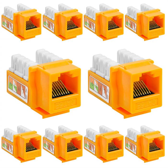 10 PCS Yellow Cat-5e Keystone Jacks