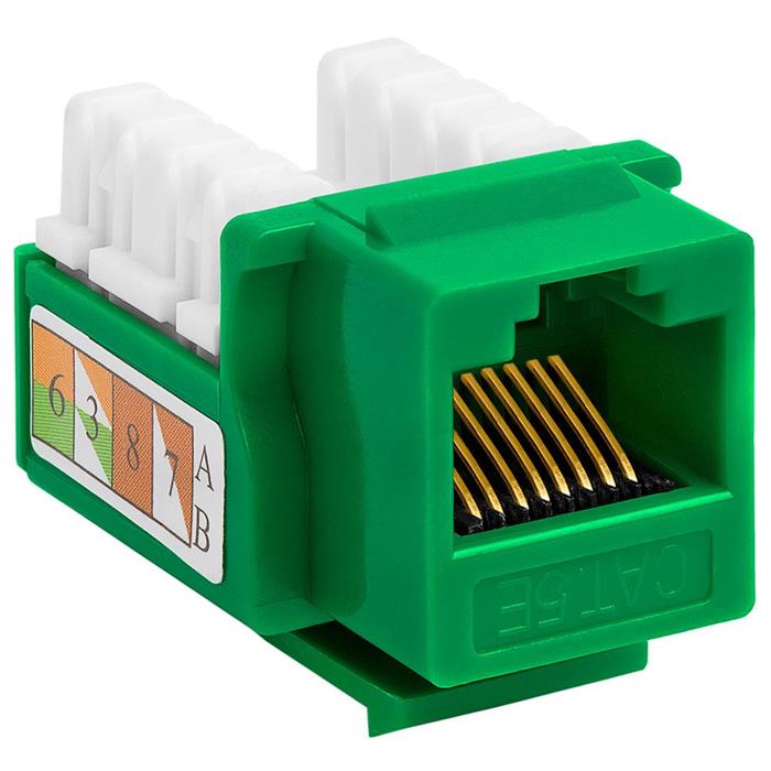 110 Type Patch Down Keystone Jack - Green