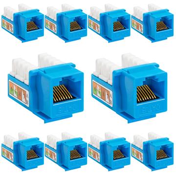 10 PCS Blue Cat-6 Keystone Jacks