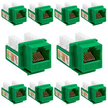 10 PCS Green Cat-6 Keystone Jacks