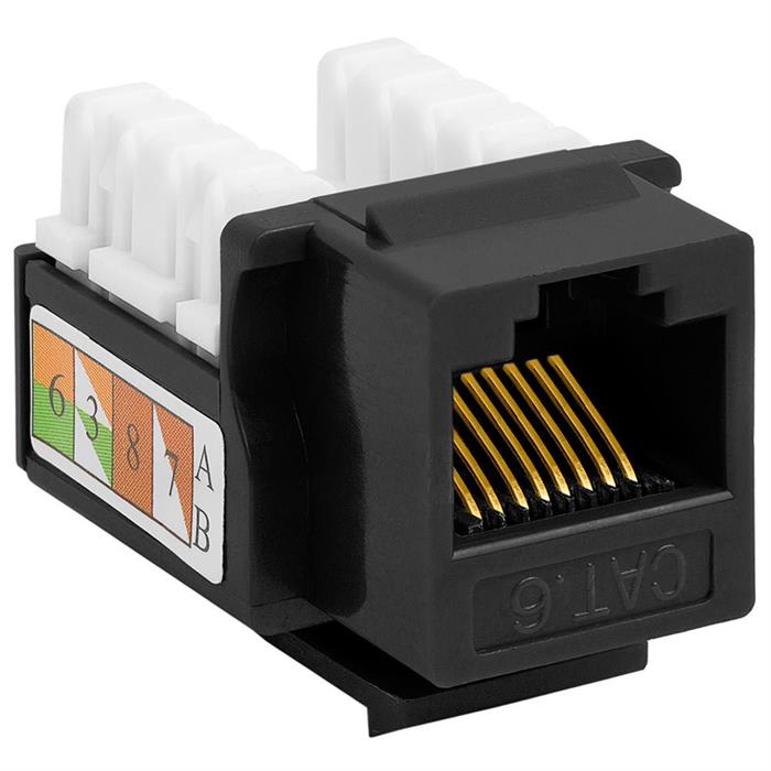 Cat6 110 Type Patch Down Keystone Jack - Black	