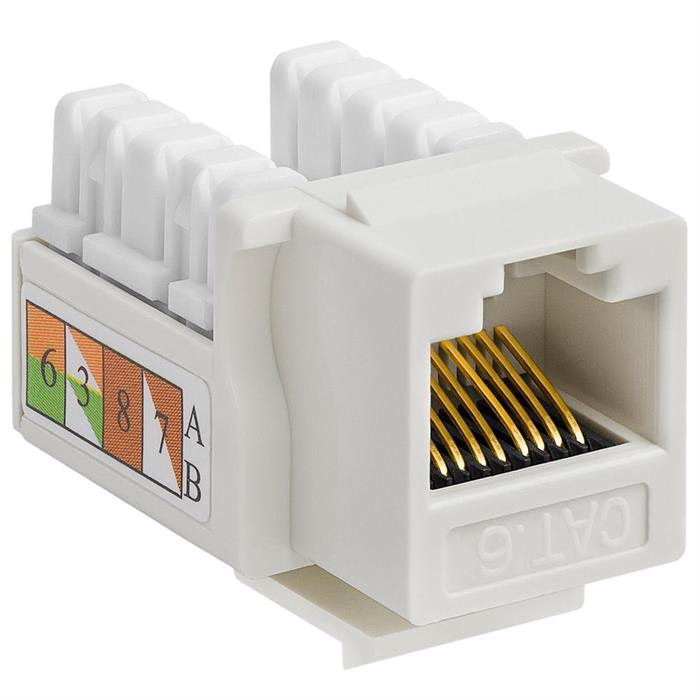 Cat6 110 Type Patch Down Keystone Jack - White	