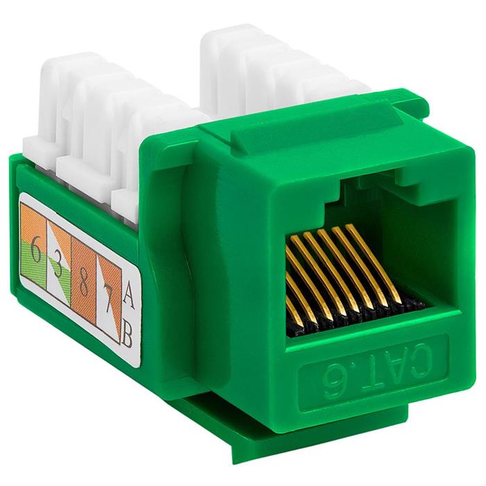 Cat6 110 Type Patch Down Keystone Jack - Green	