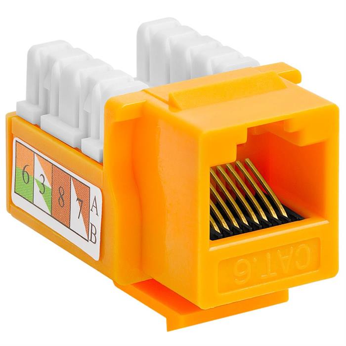 Cat6 110 Type Patch Down Keystone Jack - Yellow	