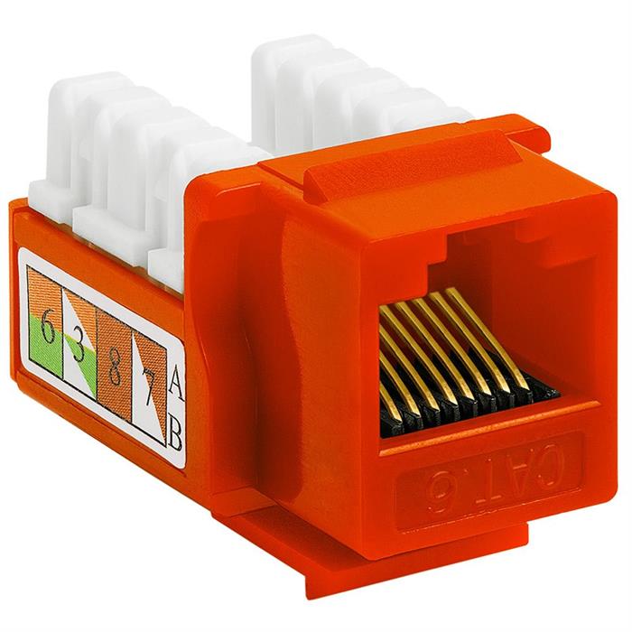 Cat6 110 Type Patch Down Keystone Jack - Orange	