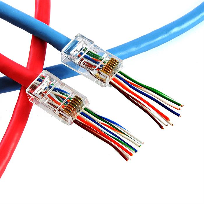 RJ45 End Pass Through one-Piece Ethernet Network	