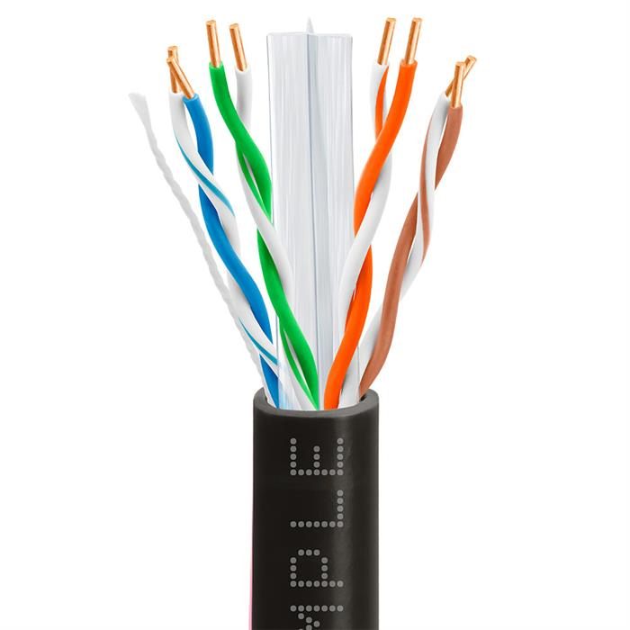 CAT6 1000 Feet CCA Ethernet Cable 23AWG Bulk Network Wire, Black