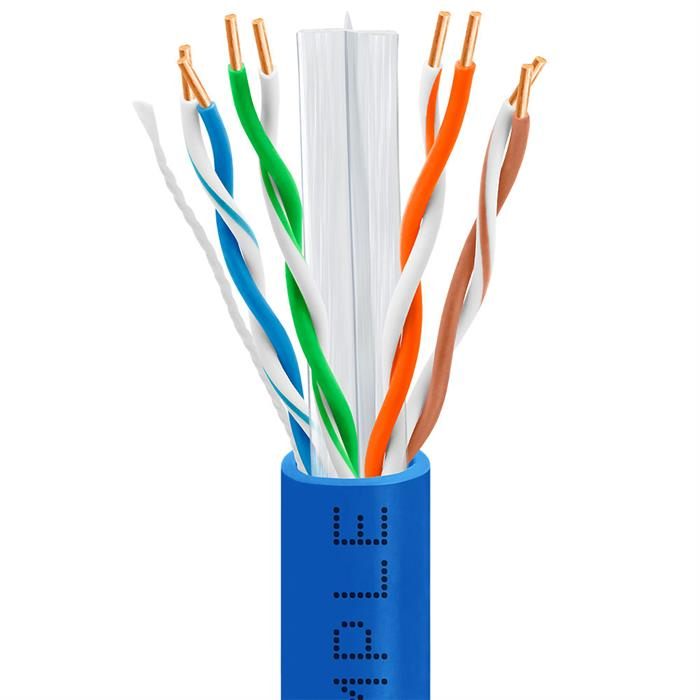Cat6 Bulk Ethernet/LAN Cable 23AWG CCA 550MHz 1000 Feet Blue