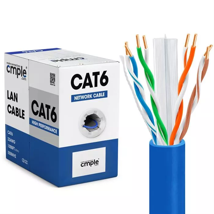 550Mhz CCA Cat6 Blue Cable 1000ft Box	