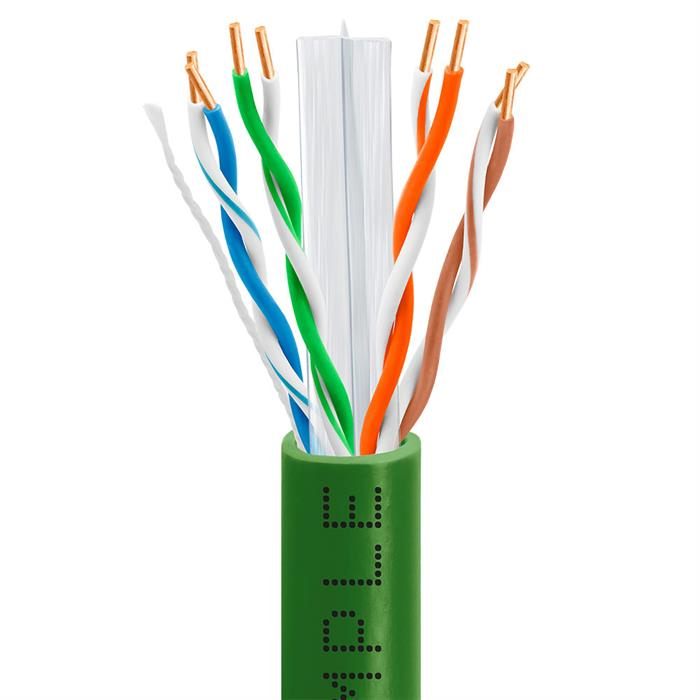 CAT6 CCA Ethernet Cable 23AWG Bulk Network Wire, 1000 Feet Green