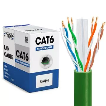 550Mhz CCA Cat6 Green Cable 1000ft Box	