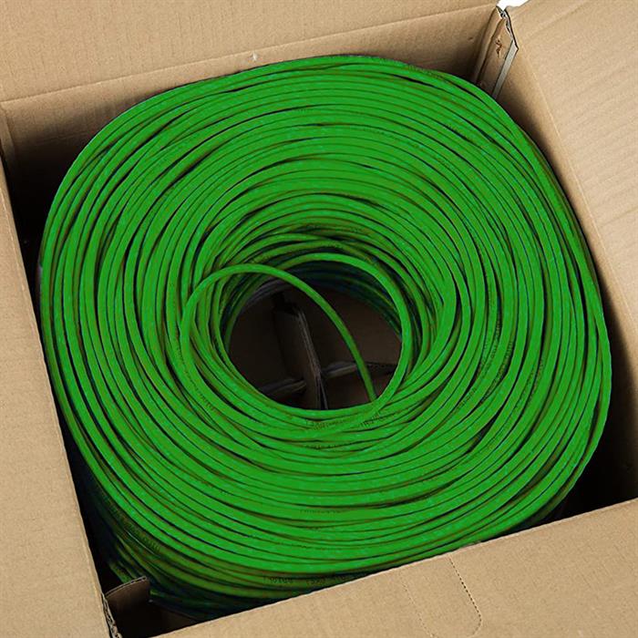 1000ft Cat 6 Riser Ethernet Cable Green | Unshielded | CMR, 23AWG, UTP