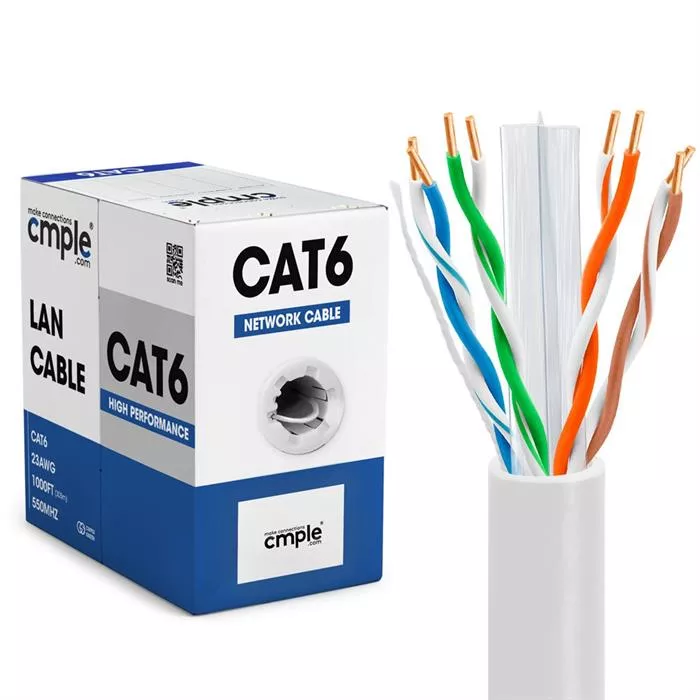 550Mhz CCA Cat6 White Cable 1000ft Box	