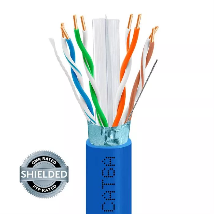 CMR Riser Shielded CAT6A Internet Cable with Drain Wire