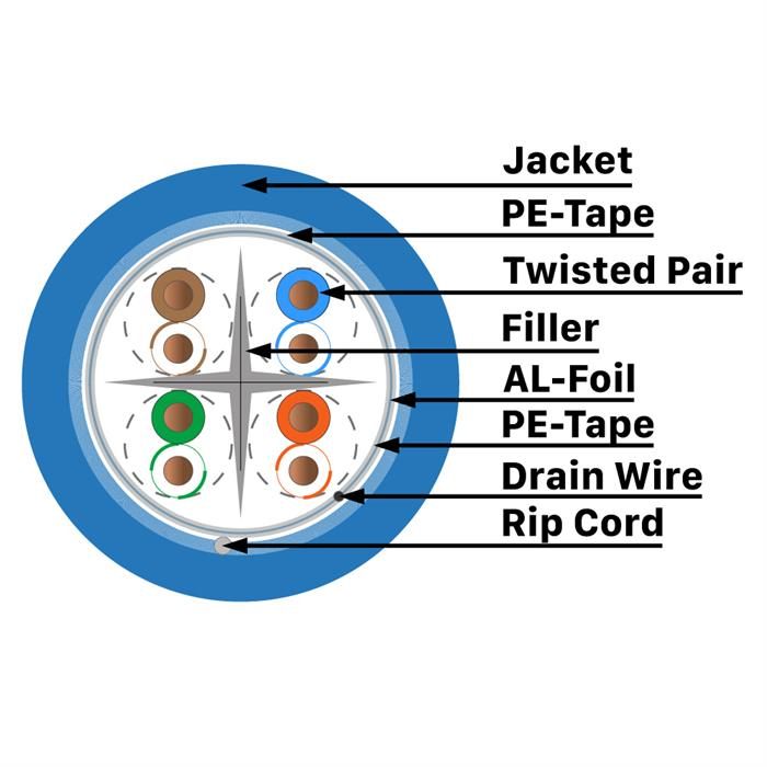 Category 6A 10G Riser Network Cable Detail