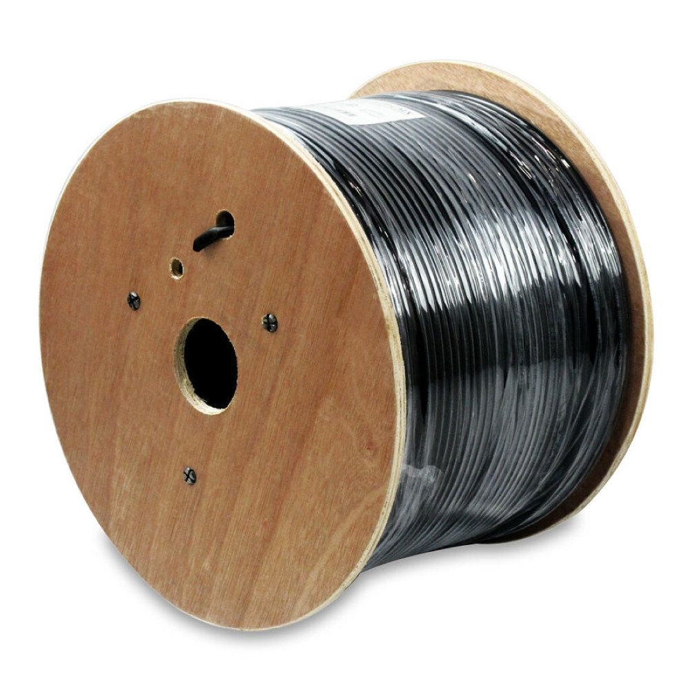 1000ft Cable Reel, Cat5e, Black, Unshielded, for CCTV, Data