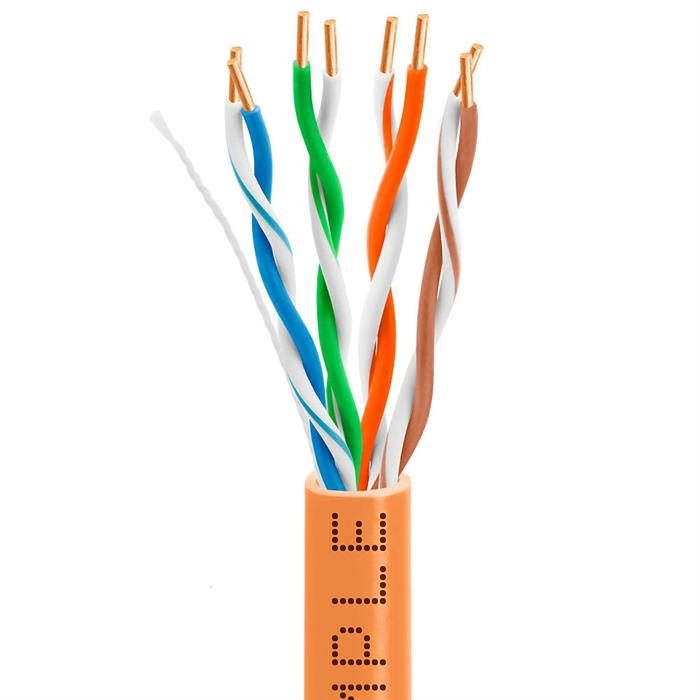 Category 5e Bulk Cable Bare Copper CMP 350 MHz 1000 Feet Orange