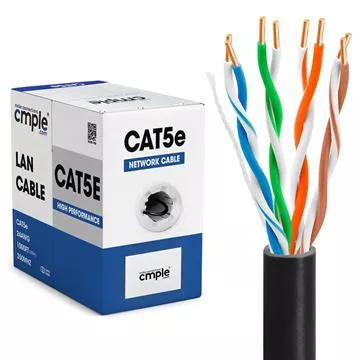 UTP CMR Cat5e Riser Black Cable 1000ft Box	