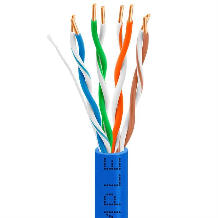CAT5e 1000 Feet Premium UTP Ethernet Cable 24AWG Bulk Network Wire, Blue