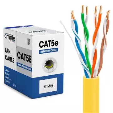 UTP CMR Cat5e Riser Yellow Cable 1000ft Box	