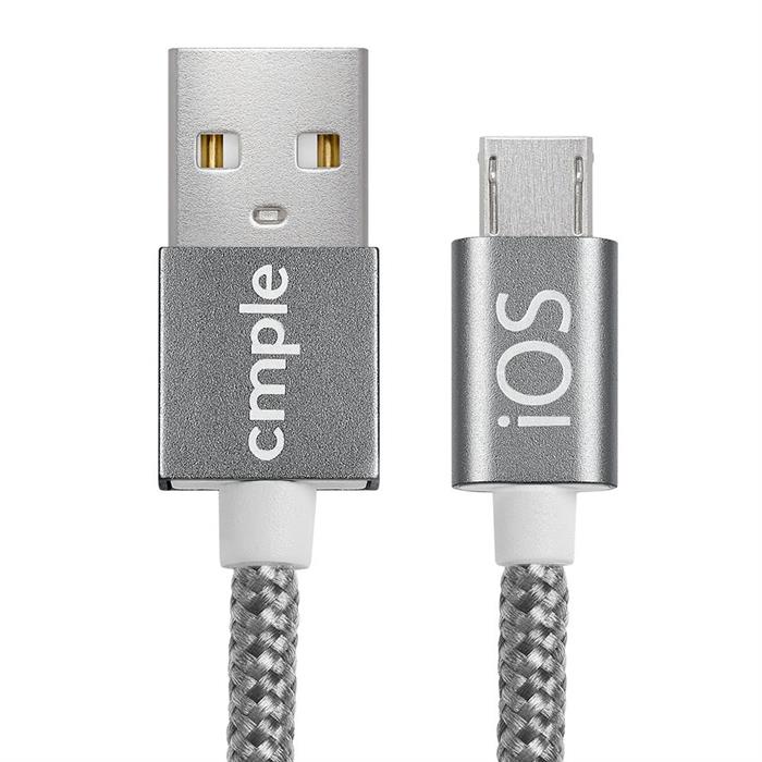 2 in 1 USB 2.0 A Male To Reversible Lightning/Micro B Male Cable - 3 Feet, Gray