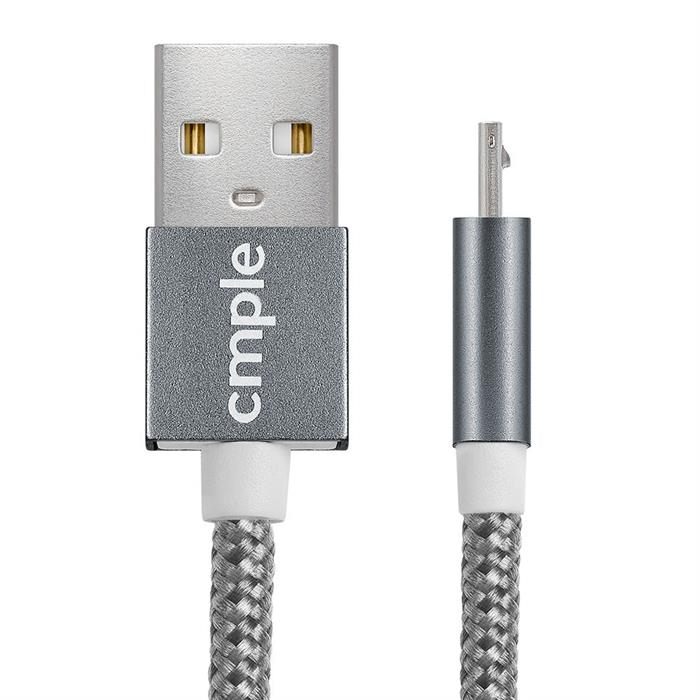 2 in 1 USB 2.0 A Male To Reversible Lightning/Micro B Male Cable - 3 Feet, Gray