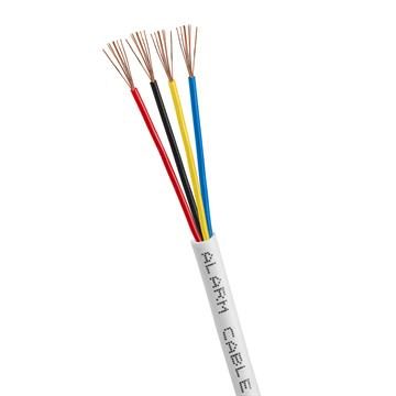 22/4 Gauge AWG Alarm Security Wire Cable Stranded Conductor Unshielded Bulk - 500 Feet White