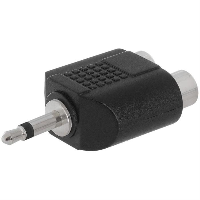 3.5mm Mono Plug to 2xRCA Jack Adapter - Straight
