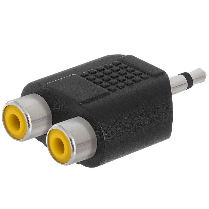 3.5mm Mono Plug to 2xRCA Jack Adapter - Straight