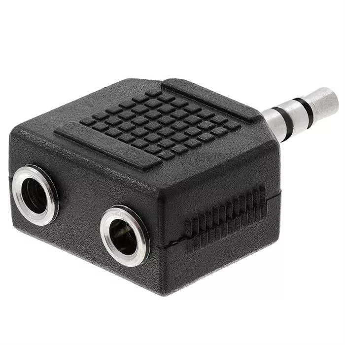 3.5mm Stereo Plug to 2x3.5mm Stereo Jack Adapter