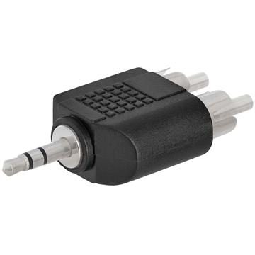 3.5mm Stereo Plug to 2xRCA Plug Adapter - Straight