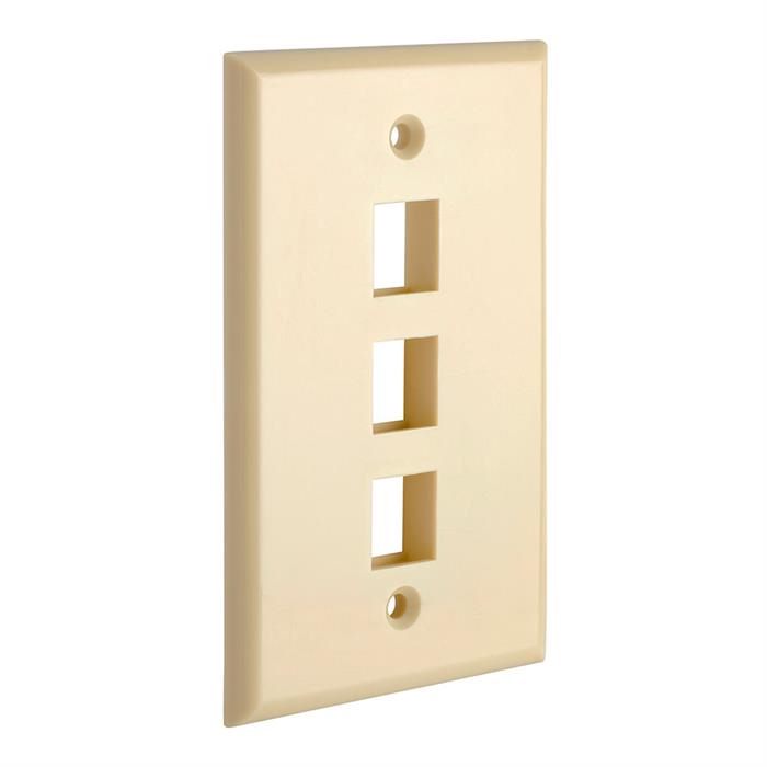 Three Port Keystone Wall Plates - Ivory	