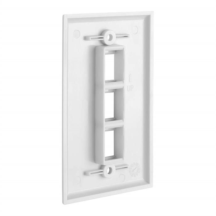 Standard Size Keystone Jack Wall Plate - White	