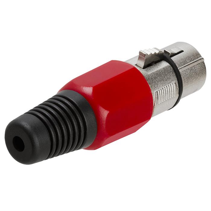 3P XLR Female Microphone Connector – Red/Black