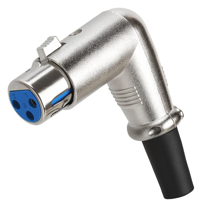 3P XLR Female Right Angle Microphone Connector