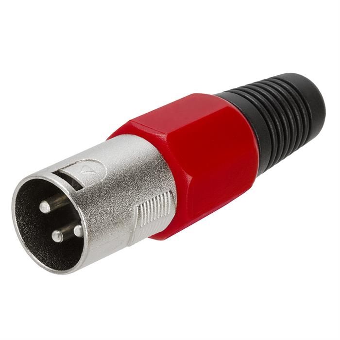 3P XLR Male Microphone Connector – Red/Black