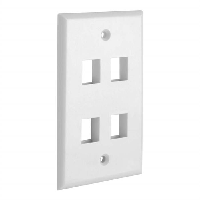 Four Port Keystone Wall Plate
