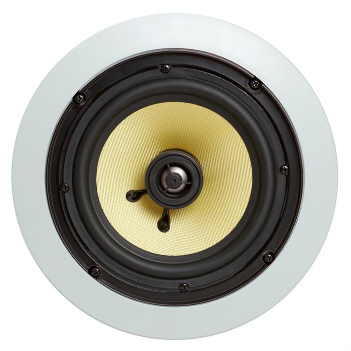 6.5" kevlar round speaker in wall front view